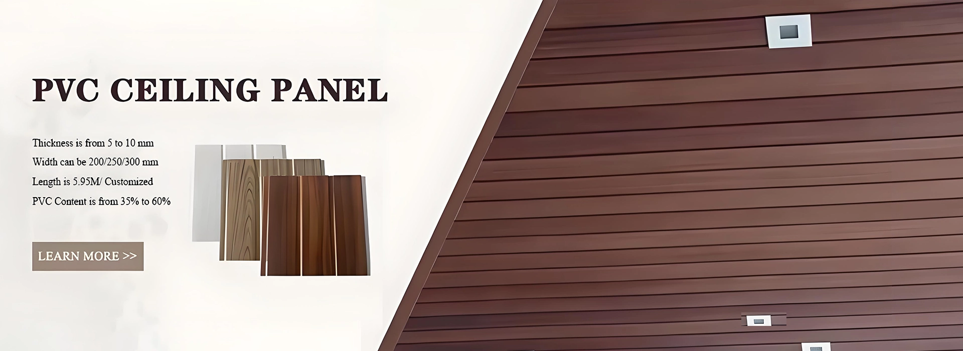 Fabricant et fournisseur du panneau de plafond en PVC
