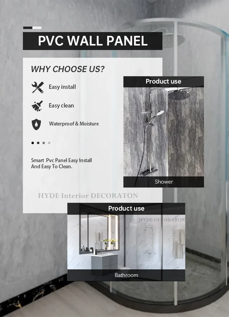 Waterproof Bamboo Fiber PVC Wall Panels