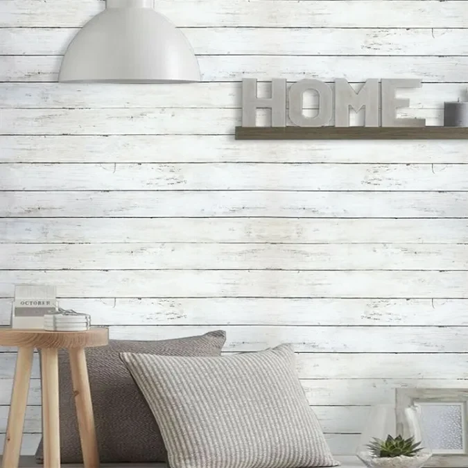 Papier peint décoratif texturé en bois auto-adhésif