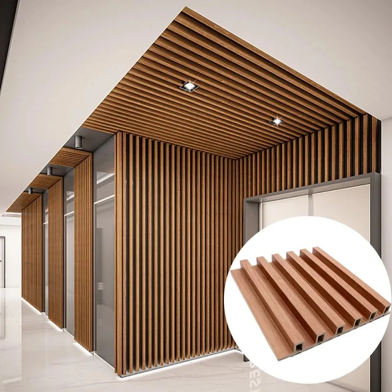 Panneau mural WPC à grains en bois